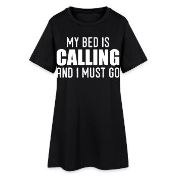 My bed is calling and i must go - Robe T-shirt Femme - noir - Devant
