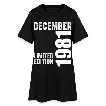 Retro Geburtstagsgeschenk - Dezember 1981 - Frauen T-Shirt-Kleid - Schwarz - Vorne