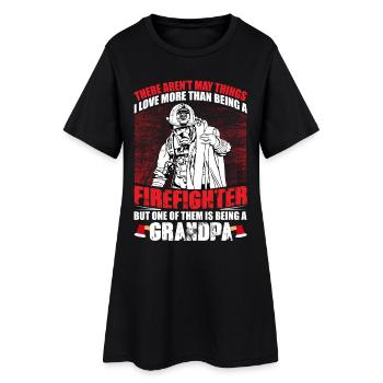 Papy des pompiers - Robe T-shirt Femme - noir - Devant