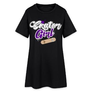 patineuse fille - Robe T-shirt Femme - noir - Devant
