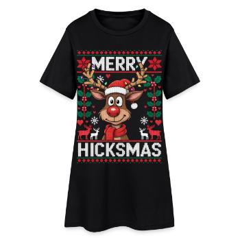Renne Rudolph Nez Rouge - Cadeau de Noël - Robe T-shirt Femme - noir - Devant