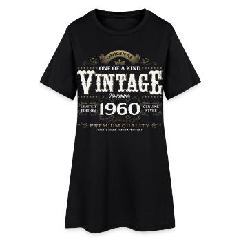 65ème Anniversaire Vintage Novembre Millésime 1960 - Robe T-shirt Femme - noir - Devant