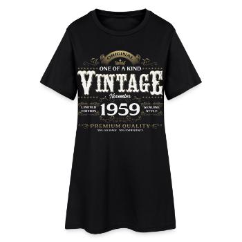 66. Geburtstag Vintage November Jahrgang 1959 - Frauen T-Shirt-Kleid - Schwarz - Vorne