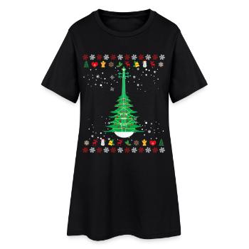 Sapin de Noël violon - Robe T-shirt Femme - noir - Devant