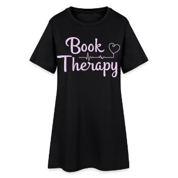 Book Therapy Bücher Lesen Spruch - Frauen T-Shirt-Kleid - Schwarz - Vorne