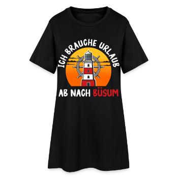 Mer du Nord BESOIN DE VACANCES À BÜSUM Drôle - Robe T-shirt Femme - noir - Devant
