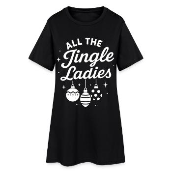 Tous les dames de jingle drôle Noël vacances - Robe T-shirt Femme - noir - Devant