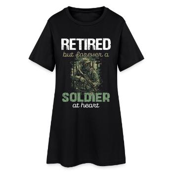 Soldat à la retraite dans l’âme - Robe T-shirt Femme - noir - Devant