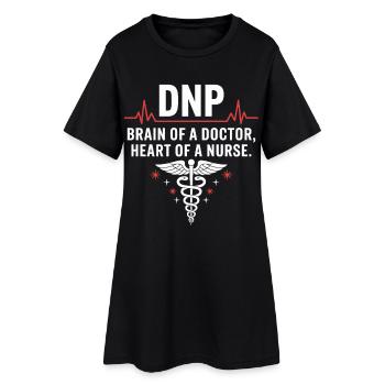 DNP Soignant Cerveau Cœur - Robe T-shirt Femme - noir - Devant