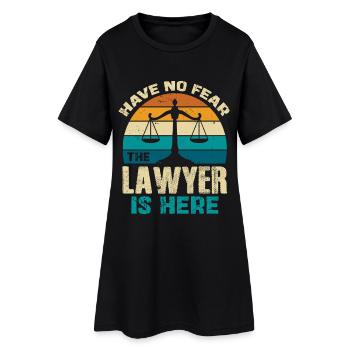 Kein Grund zur Angst Der Anwalt Hier - Frauen T-Shirt-Kleid - Schwarz - Vorne