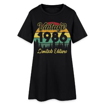 Vintage 1986 Vintage Cadeau d’anniversaire Rétro - Robe T-shirt Femme - noir - Devant
