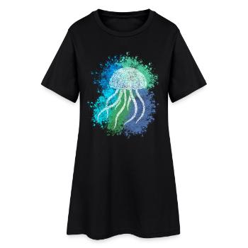 Zentangle Jellyfish - Women’s T-Shirt Dress - black - Front