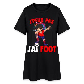 Je Peux Pas J'ai Foot Joueur Football Supporter - Robe T-shirt Femme - noir - Devant