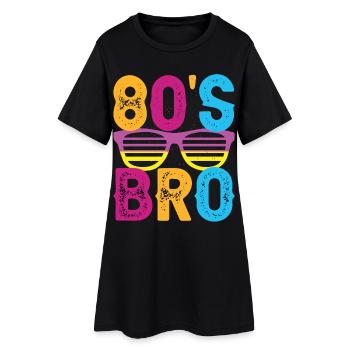 80er Jahre Geburtstag 80er Jahre Kostümparty - Frauen T-Shirt-Kleid - Schwarz - Vorne