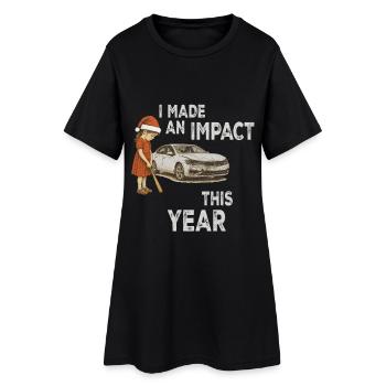 Vilaine fille Noël drôle - Robe T-shirt Femme - noir - Devant