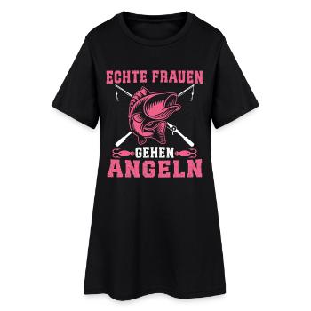 Real Women Go Fishing - Women’s T-Shirt Dress - black - Front
