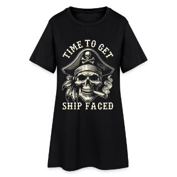 Il est temps de faire face au navire - Robe T-shirt Femme - noir - Devant