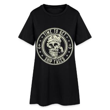 Il est temps d’obtenir un navire face à l’impression de la mer Nauti Pirate - Robe T-shirt Femme - noir - Devant