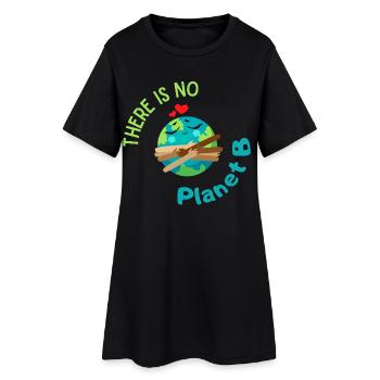 There is no Planet B – ecological graphics with the Earth - Women’s T-Shirt Dress - black - Front