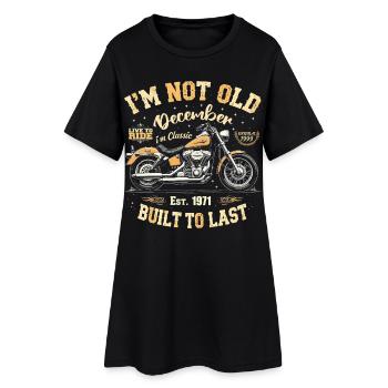 Je ne suis pas vieux Décembre Construit en 1971 - Robe T-shirt Femme - noir - Devant