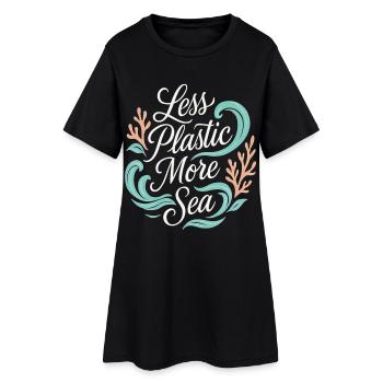 Moins de plastique, plus de mer – Protection de l’environnement et des océans - Robe T-shirt Femme - noir - Devant