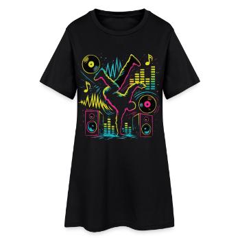 Breakdance Neon Style – Musique & Street Art - Robe T-shirt Femme - noir - Devant