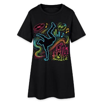 Breakdance Neon Style – Musique & Street Art - Robe T-shirt Femme - noir - Devant