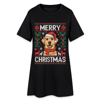 Labrador Retriever Cadeau de Noël - Robe T-shirt Femme - noir - Devant