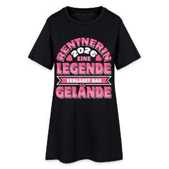 Retraité 2026 - Retraite - Pension - Robe T-shirt Femme - noir - Devant