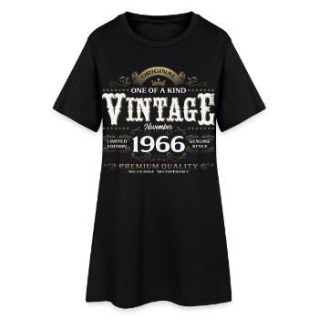 60ème Anniversaire Vintage Novembre Millésime 1966 - Robe T-shirt Femme - noir - Devant