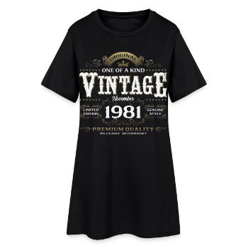 44th Birthday Vintage November Vintage 1981 - Women’s T-Shirt Dress - black - Front