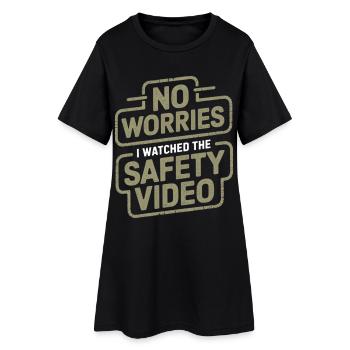 Pas de soucis Sécurité Vidéo Mème - Robe T-shirt Femme - noir - Devant