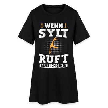 Vacances à la mer du Nord QUAND SYLT M’APPELLE JE DOIS Y ALLER - Robe T-shirt Femme - noir - Devant