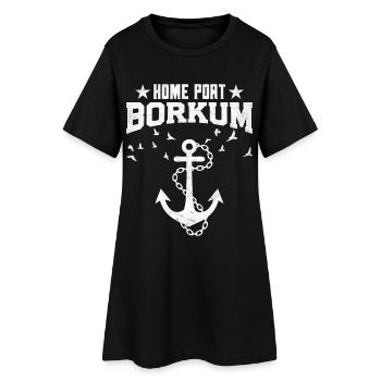 Vacances à la mer du Nord HEIMATHAFEN BORKUM Lustig - Robe T-shirt Femme - noir - Devant