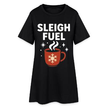 Traîneau Carburant Tasse à café de Noël Fun Père Noël - Robe T-shirt Femme - noir - Devant