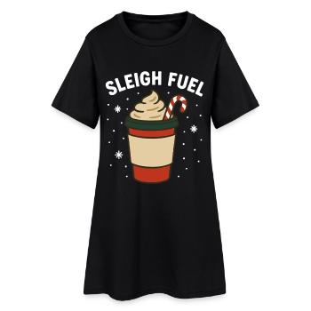 traîneau carburant drôle vacances joie design - Robe T-shirt Femme - noir - Devant