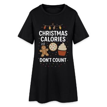 Les calories de Noël ne comptent pas Fête amusante - Robe T-shirt Femme - noir - Devant