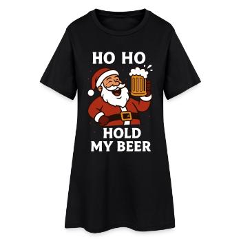 Ho Ho Hold My Beer Funny Santa Party - Robe T-shirt Femme - noir - Devant