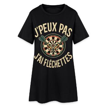 J’peux Pas J’ai Fléchettes design Joueur de Darts - Robe T-shirt Femme - noir - Devant