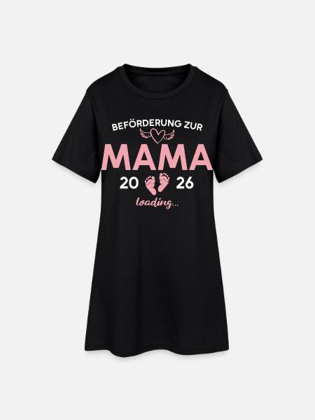 Mutter 2026 Schwangerschaftsankündigung Mama - Frauen T-Shirt-Kleid - Schwarz