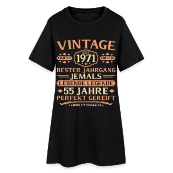 1971 Vintage Absolutely Unique 55th Birthday - Women’s T-Shirt Dress - black - Front