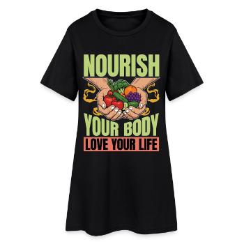 Nutritionniste Nourrir votre corps Coach nutritionnel - Robe T-shirt Femme - noir - Devant