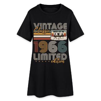 Millésime 1966 Born Cadeau d’anniversaire - Robe T-shirt Femme - noir - Devant