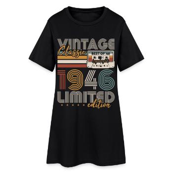 Millésime 1946 Born Cadeau d’anniversaire - Robe T-shirt Femme - noir - Devant