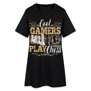 Échecs - Robe T-shirt Femme - noir - Devant