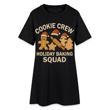 Équipe de pâtisserie de Noël - Cookie Crew Motif - Robe T-shirt Femme - noir - Devant