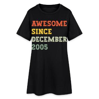 2005 Dezember Geburtstagsgeschenk - Frauen T-Shirt-Kleid - Schwarz - Vorne