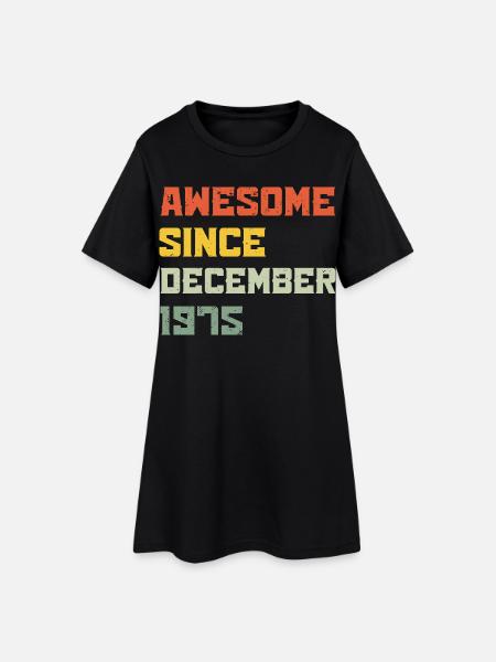 1975 Décembre Cadeau d’anniversaire Vintage Rétro - Robe T-shirt Femme - noir