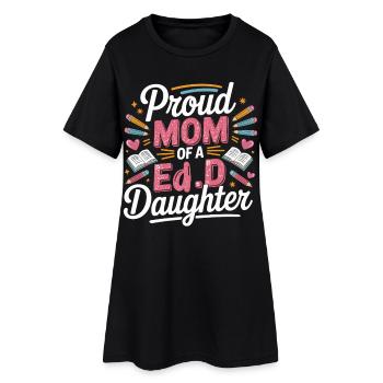 Fière maman d’une fille EdD - Robe T-shirt Femme - noir - Devant