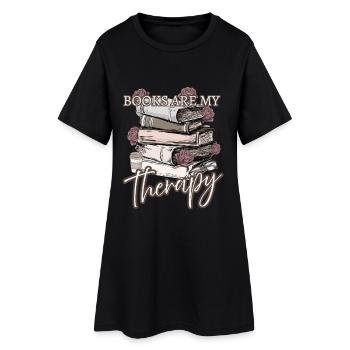Books My Therapy – Design for Book Lovers - Women’s T-Shirt Dress - black - Front